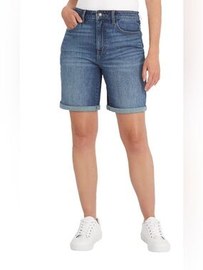 Wrangler Medium Wash Rolled Cuff Denim Shorts Size 4